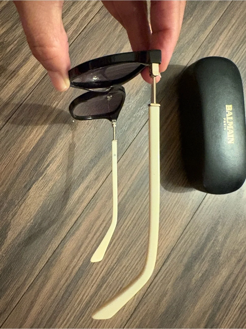 Balmain Black and Off White Sunglasses with case